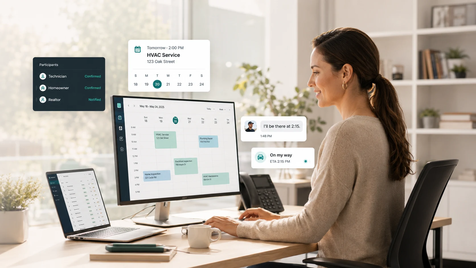 CoordineXt scheduler calendar dashboard with appointment coordination cards